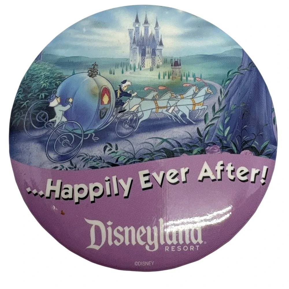 Retired Disneyland Happily Ever After Button Cinderella‎ Carriage Disney Pin